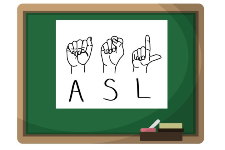 Illustration of hands signing 