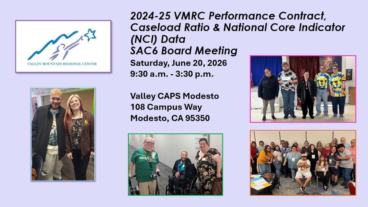 Flyer for the VMRC SAC6 Board Meeting on June 20, 2026, with event details and photos of people gathered in groups and pairs.