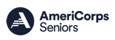 AmeriCorps Seniors logo with a stylized “A” graphic on the left and the words “AmeriCorps Seniors” in dark blue text on the right.